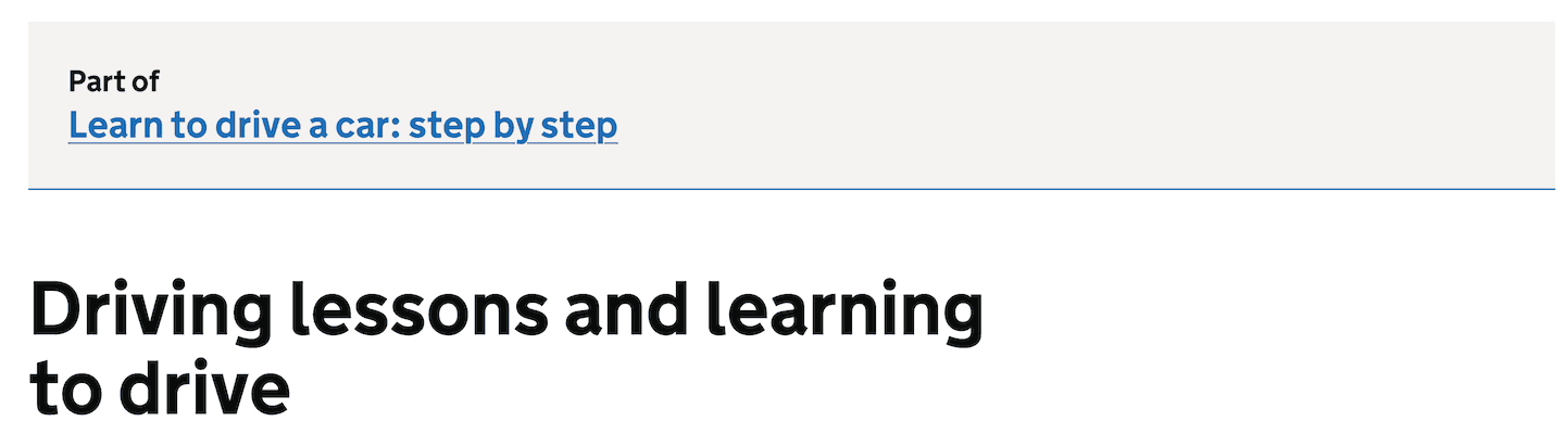 A screenshot showing an example of the link at the top of a page to the step by step page